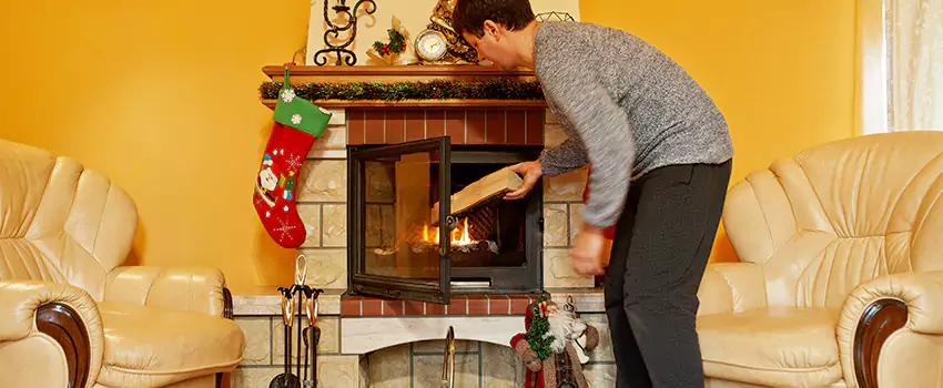 Rusted Metal Fireplace Restoration in Islip, New York